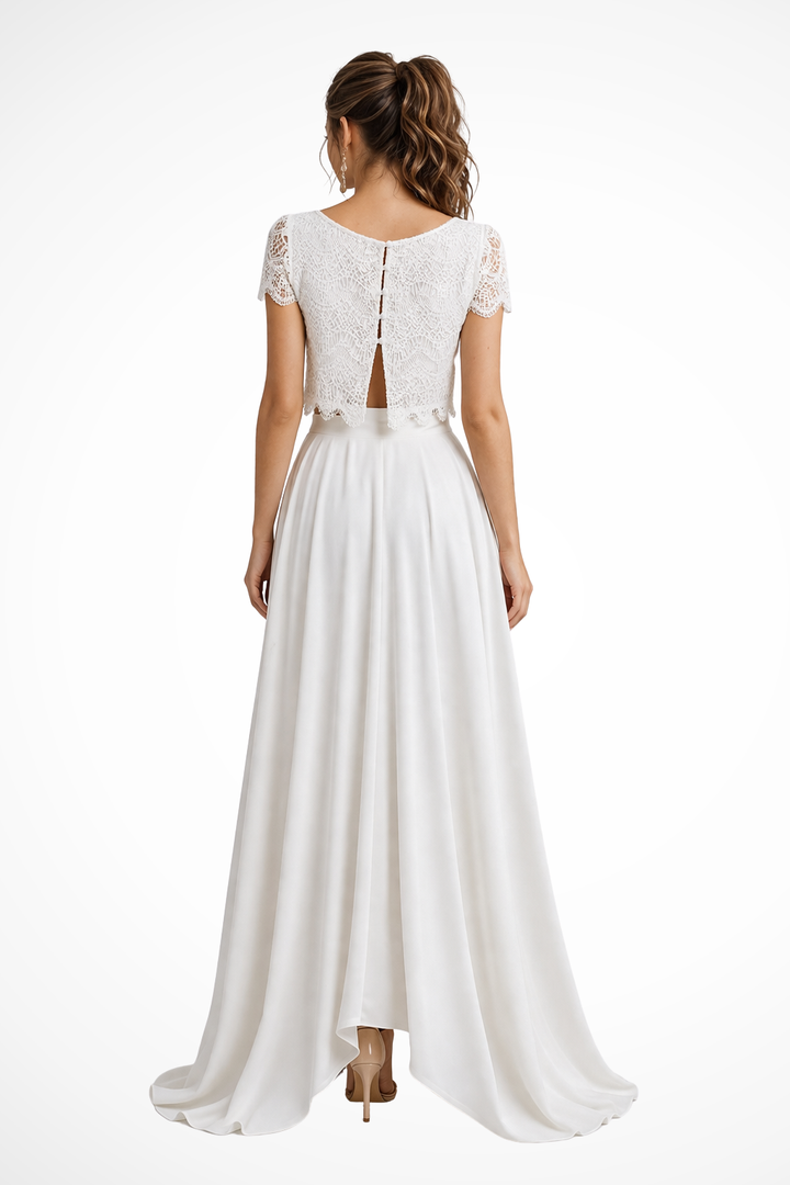 Womens Lace Top and Maxi Skirt Set Wedding Guest