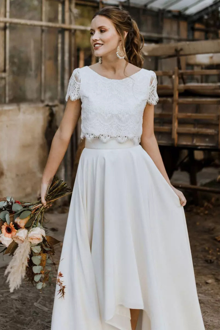 Womens Lace Top and Maxi Skirt Set Wedding Guest