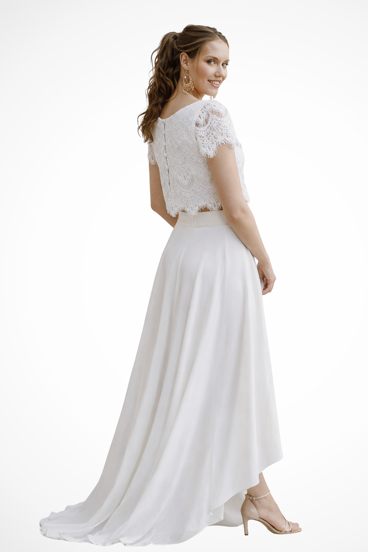 Womens Lace Top and Maxi Skirt Set Wedding Guest