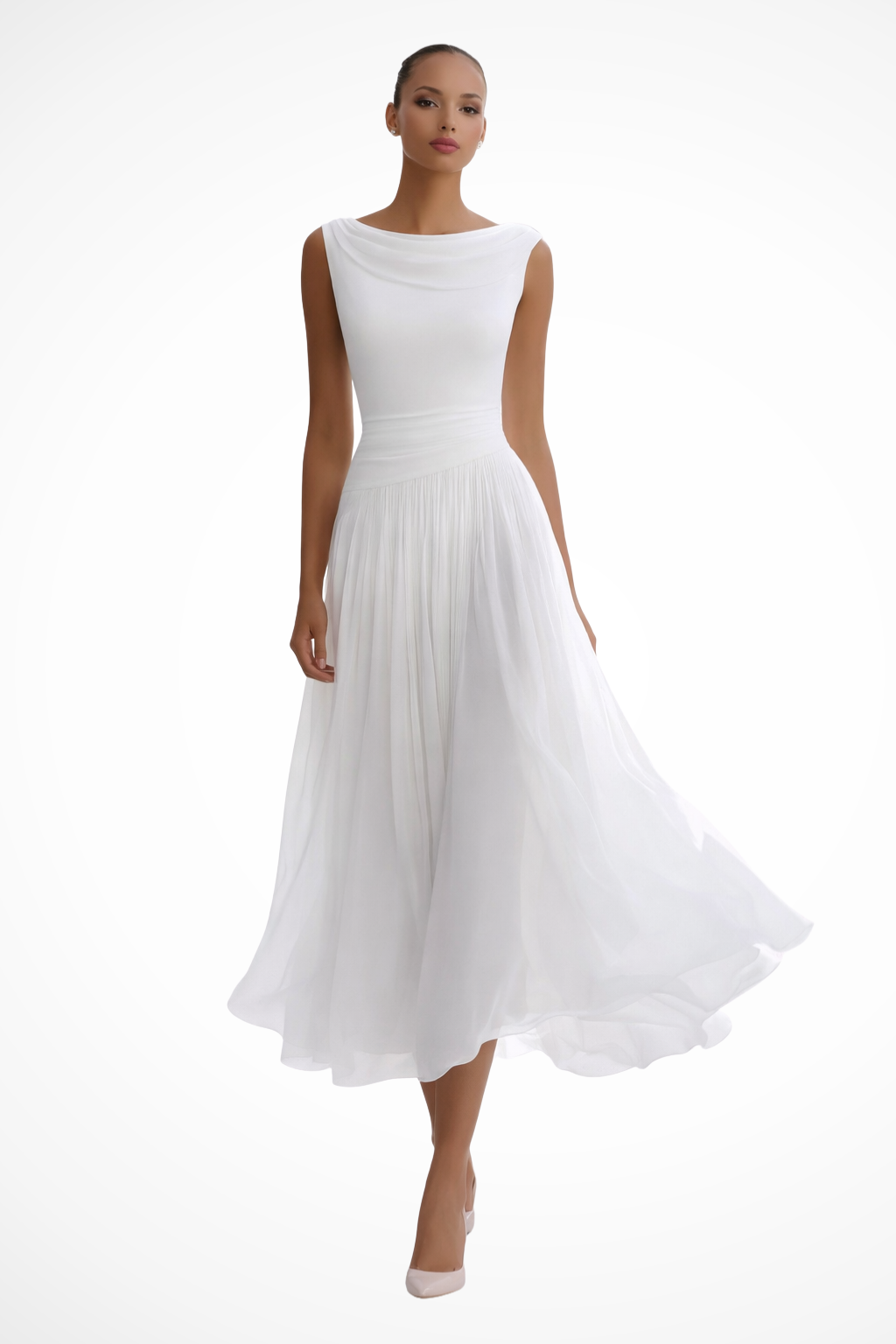 Womens Wedding Guest Dress Soft Fabric Elegant Fit - BritishMode