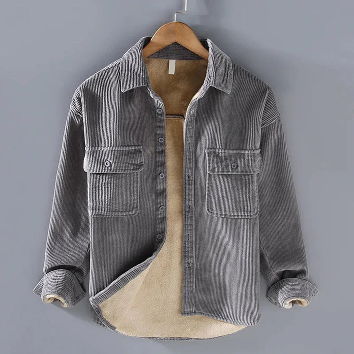 Mens Corduroy Shirt Long Sleeve Winter Fit