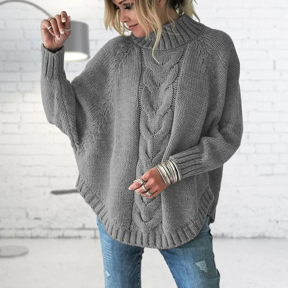 Womens Oversized Sweater Soft Knit Crew Neck