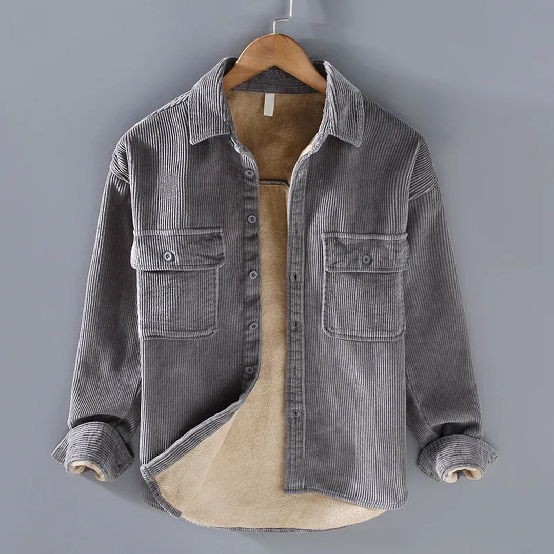 Mens Corduroy Jacket Fleece Lined Warm Fit