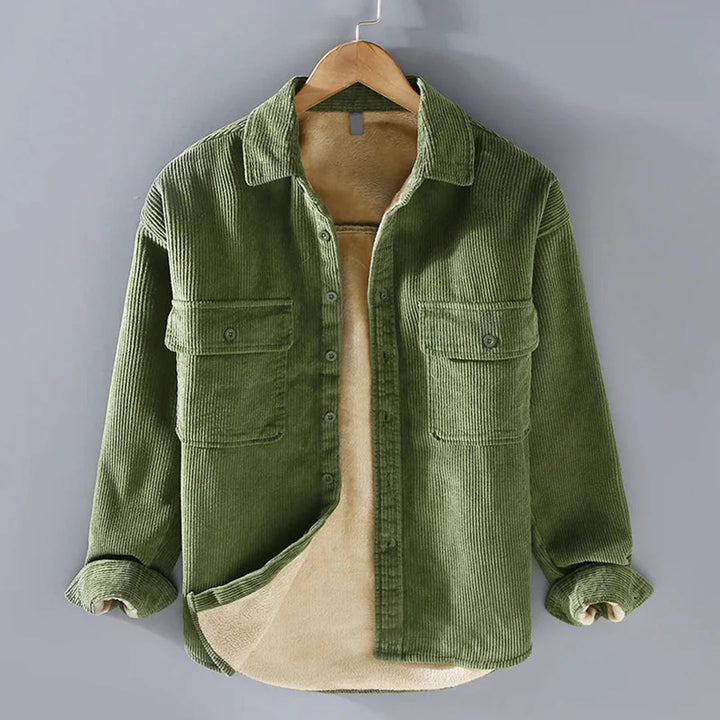 Mens Corduroy Shirt Long Sleeve Winter Fit