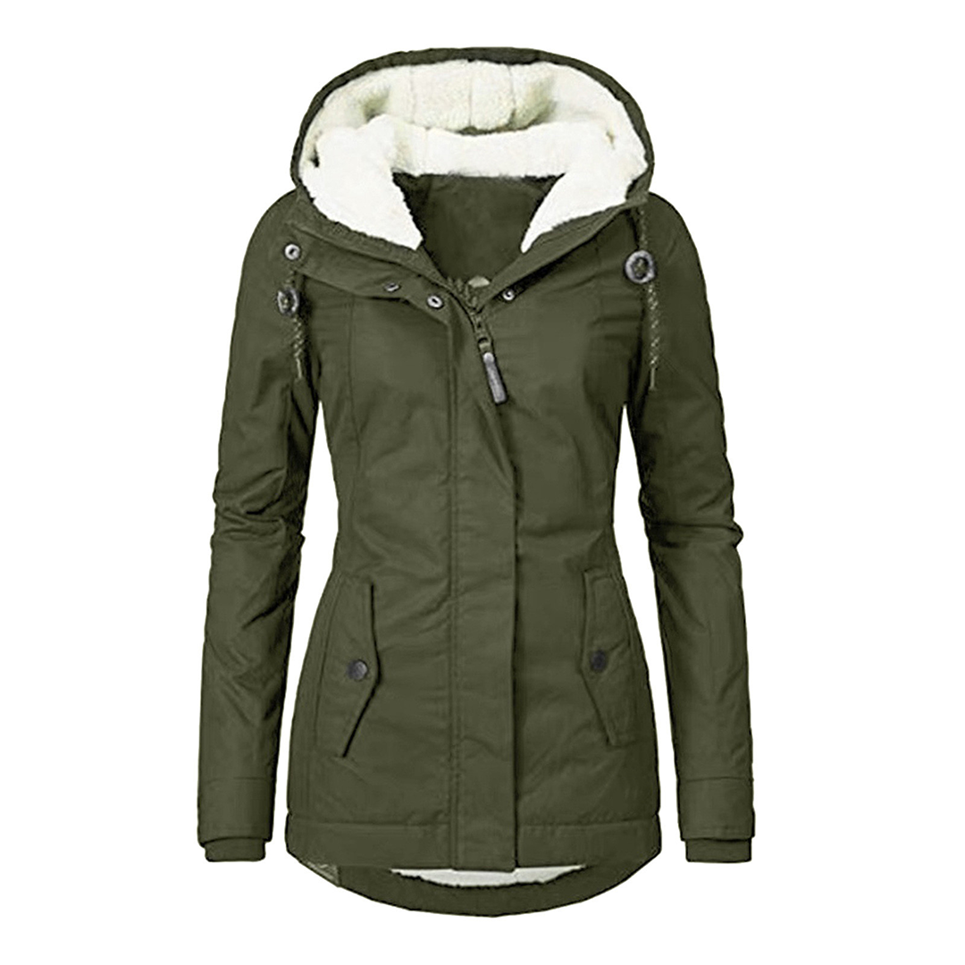 Womens Waterproof Parka Coat with Fleece and Zip Pockets - BritishMode