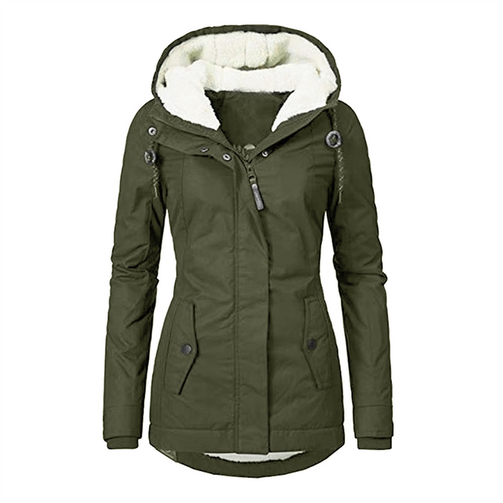 Womens Waterproof Parka Coat with Fleece and Zip Pockets - BritishMode