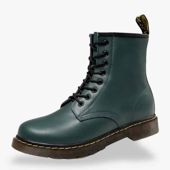 Unisex Leather Combat Boots Durable Lace-Up Ankle