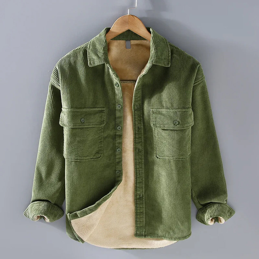 Mens Corduroy Jacket Fleece Lined Warm Fit