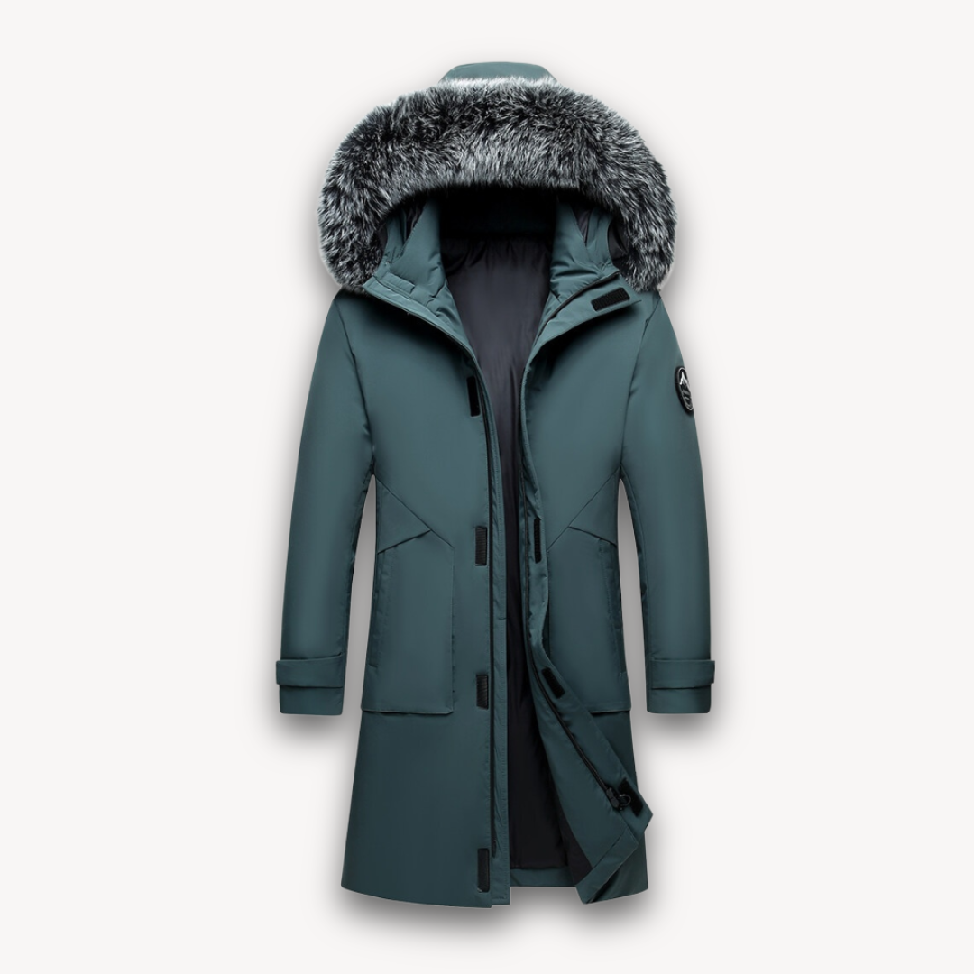 Mens Waterproof Parka Coat with Faux Fur Hood - BritishMode