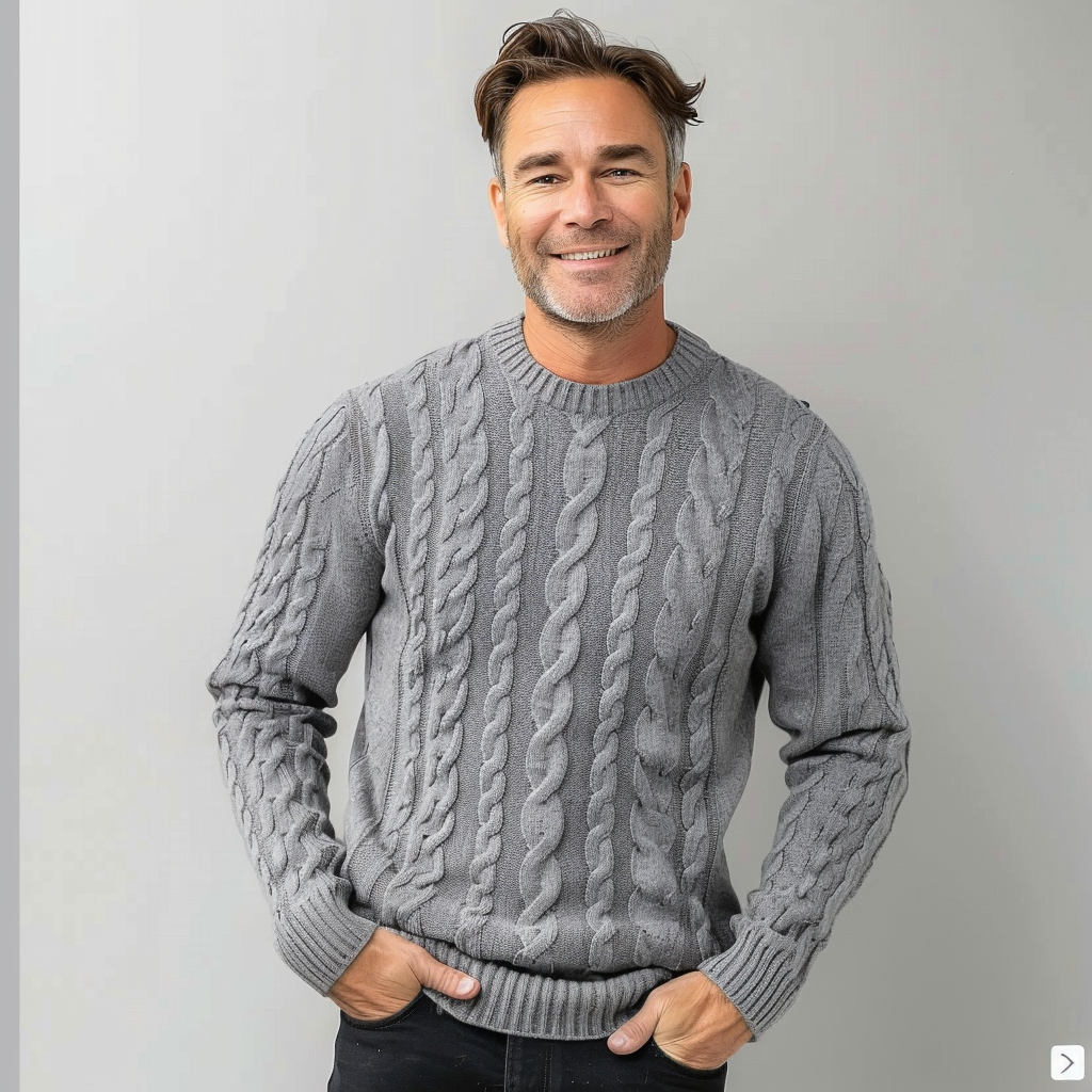 Mens Knitted Sweater Crew Neck Warm - BritishMode