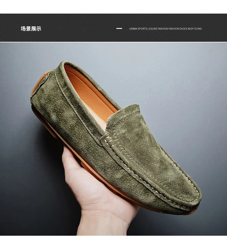 Mens Loafers Leather Slip-On