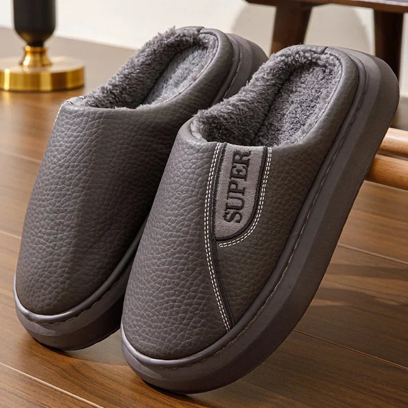 Mens Indoor Slippers Fleece Lined Warm Comfortable Fit - BritishMode