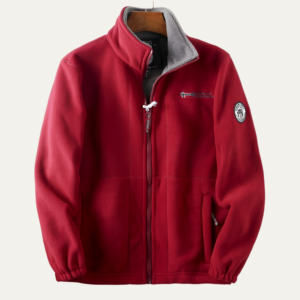 Mens Fleece Zip Jacket Structured Outdoor