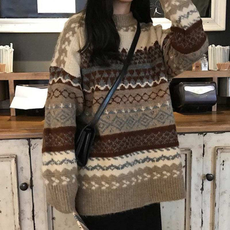 Womens Knit Sweater Classic Winter Warm Fit