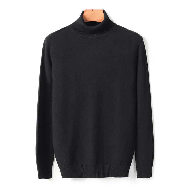 Mens Ribbed Turtleneck Knit Sweater Slim Fit