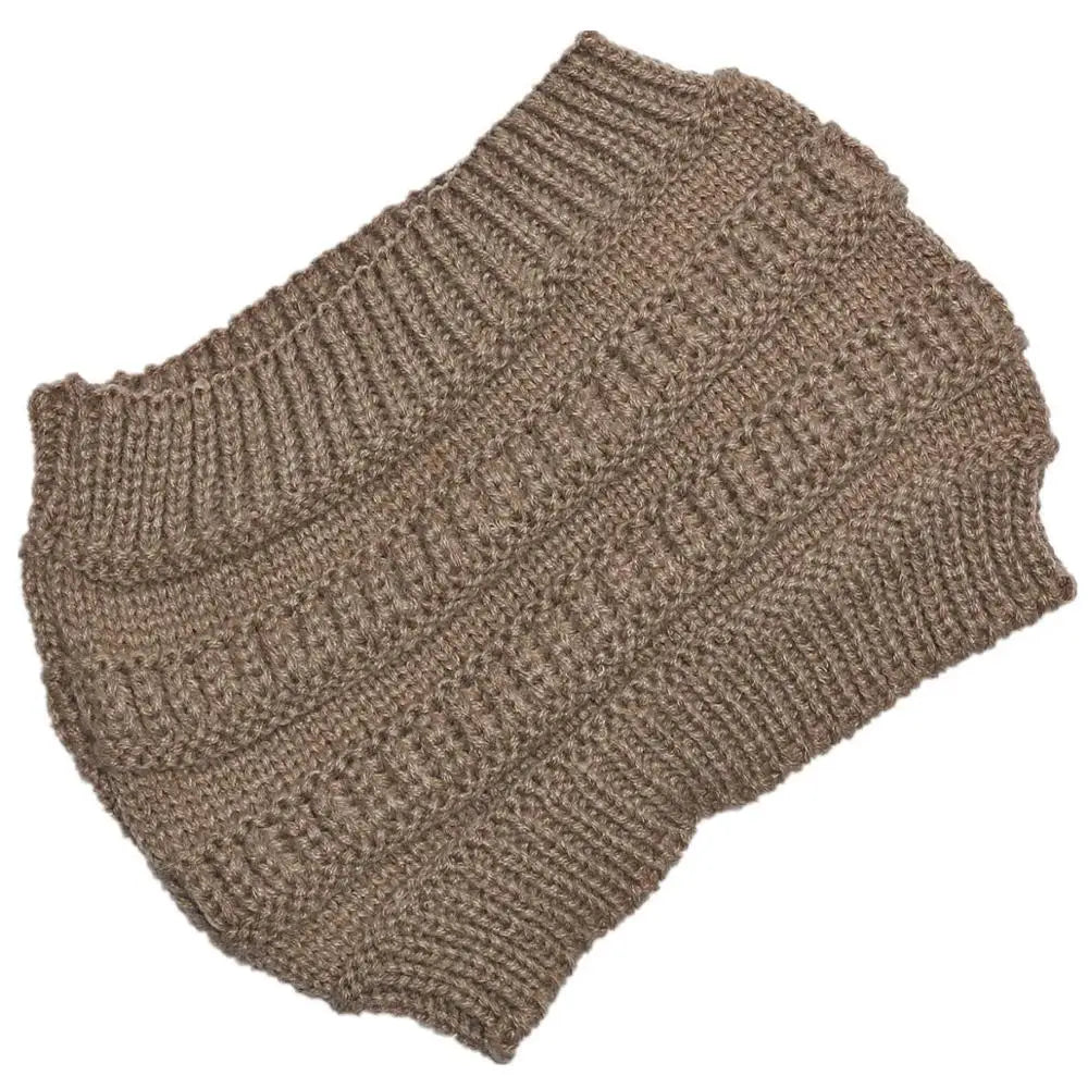 Womens Knit Ponytail Hat Soft Slouchy Fit
