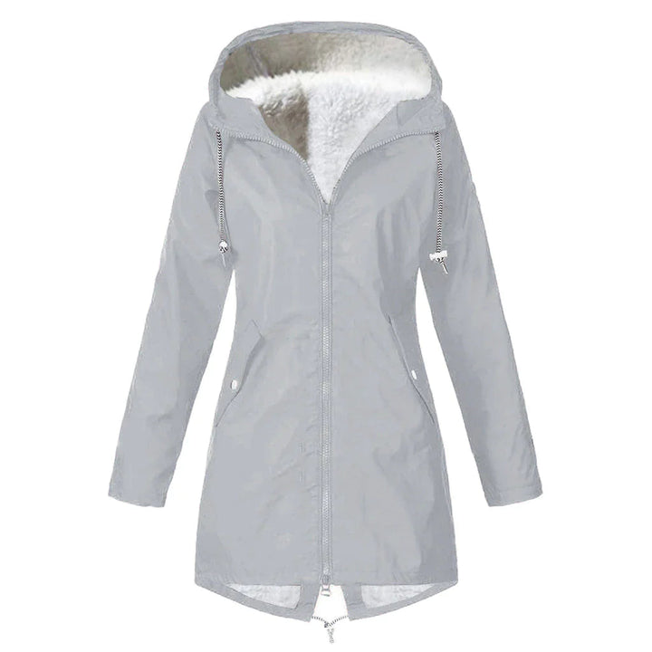 Womens Waterproof Parka Jacket with Hood and Fleece Lining