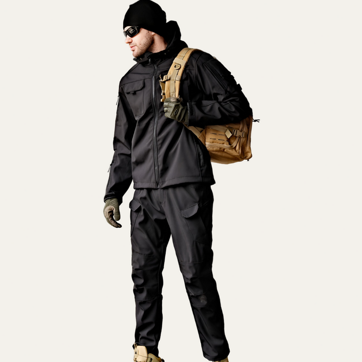 Mens Tactical Softshell Suit Hooded Utility