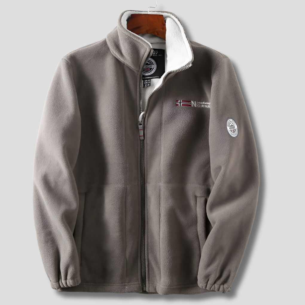 Mens Fleece Jacket Wind Resistant Practical Fit - BritishMode