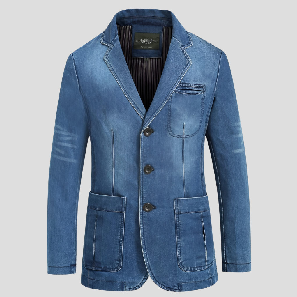 Mens Denim Jacket Classic Fit with Vintage Style