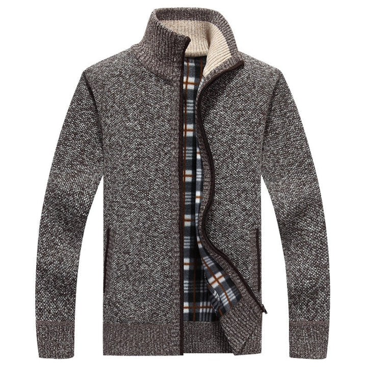 Mens Knitted Sweater with Zipper Casual Fit