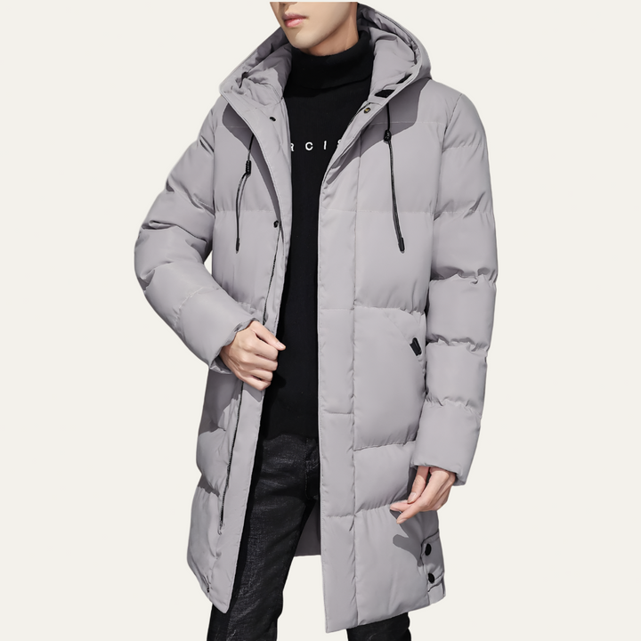 Mens Quilted Puffer Jacket Long Hooded