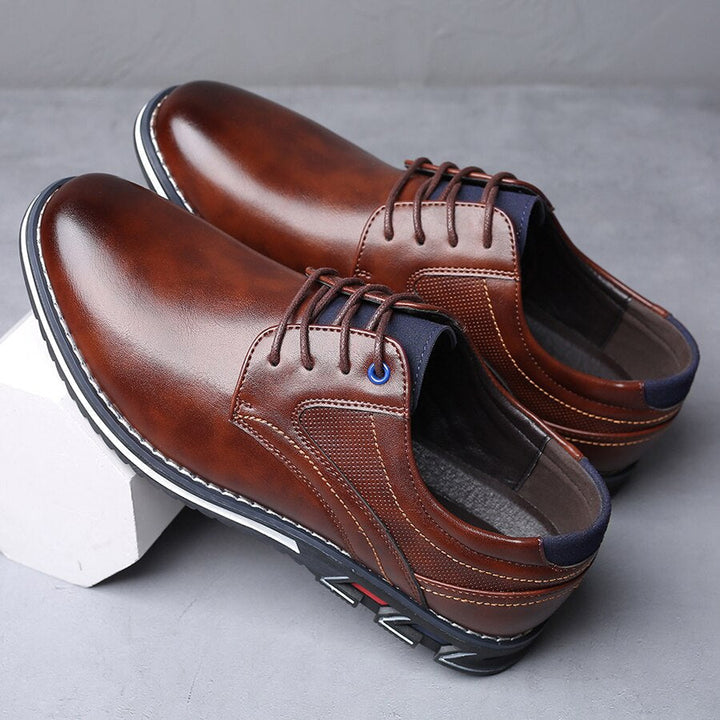 Mens Loafers Lace-Up with Cushioned Sole and Stitch Detail