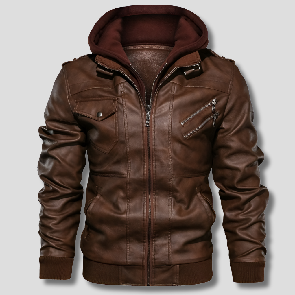 Mens Leather Jacket Classic Fit Durable Design