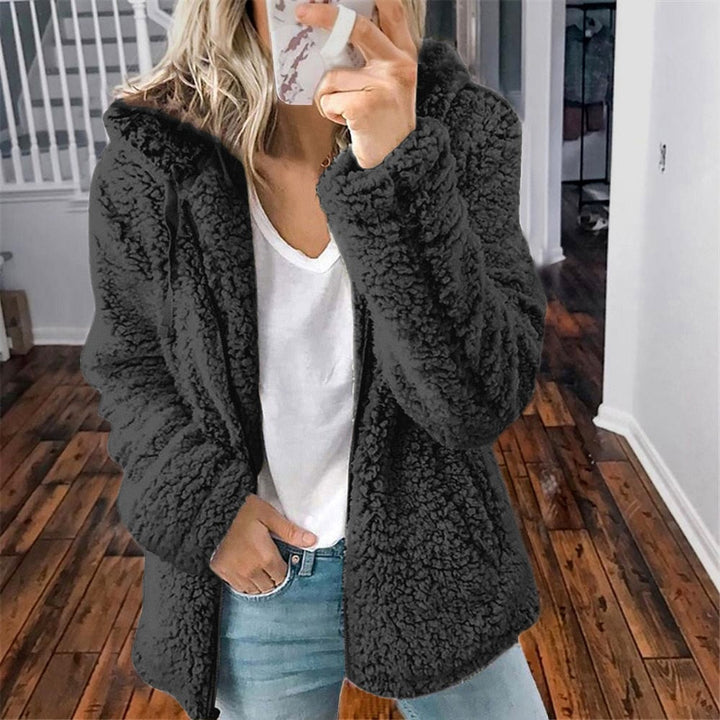Womens Teddy Coat Soft Fleece Hooded