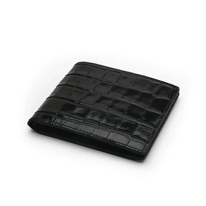 Mens Fold Wallet Crocodile Skin Texture