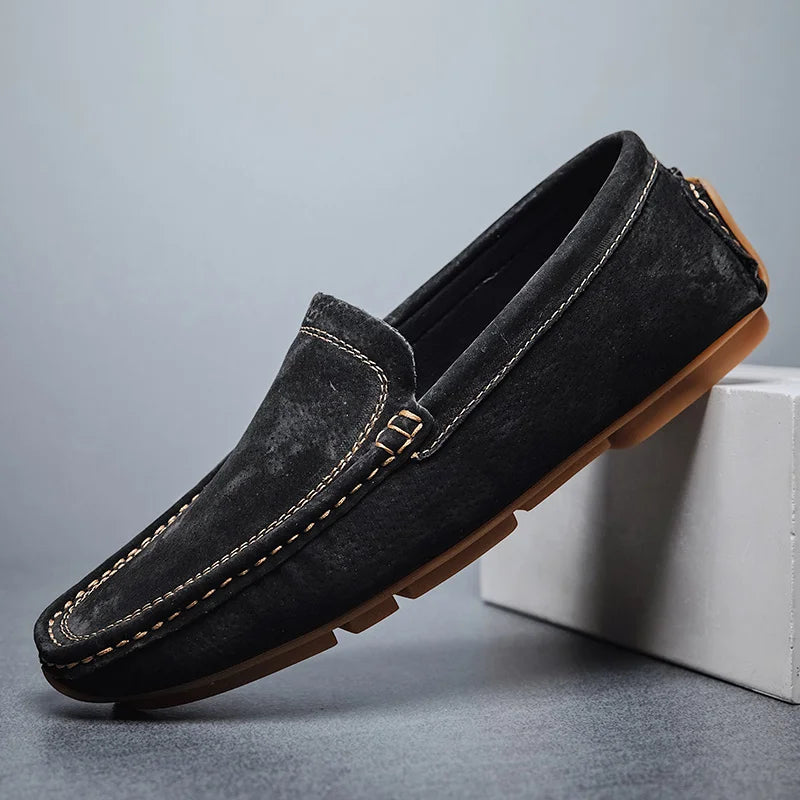 Mens Loafers Leather Slip-On
