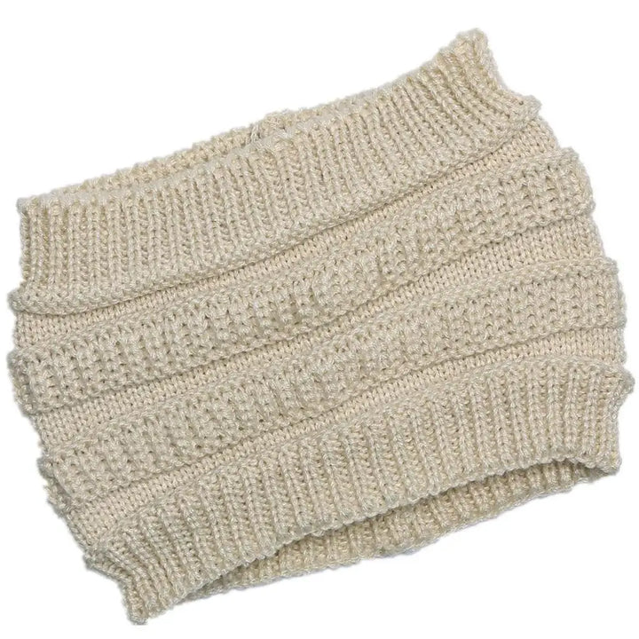 Womens Knit Ponytail Hat Soft Slouchy Fit