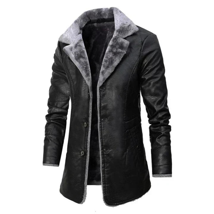 Mens Trench Coat Faux Fur Lined Classic Fit