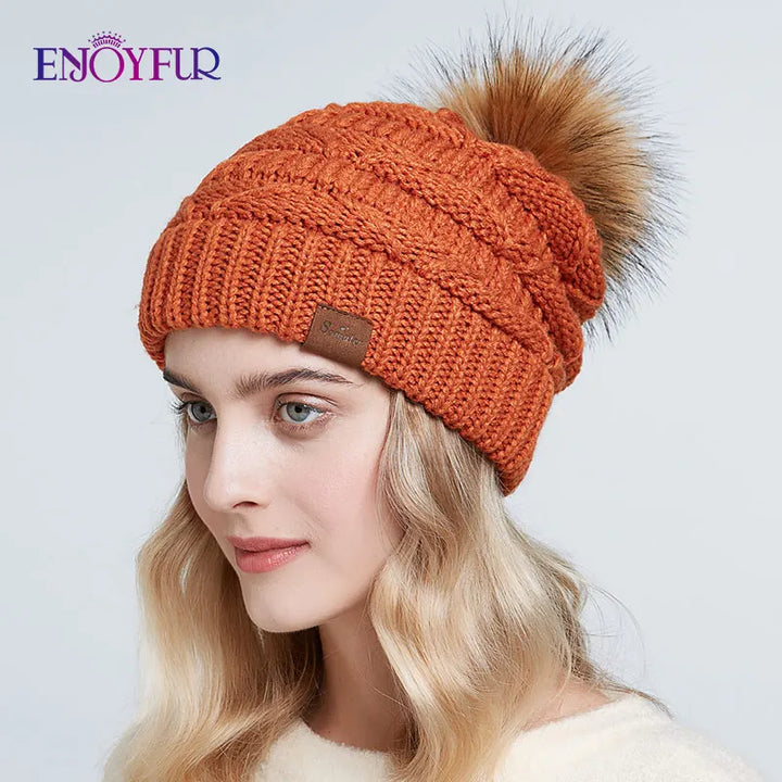 Unisex Slouch Beanie Hat Soft Faux Fur Winter