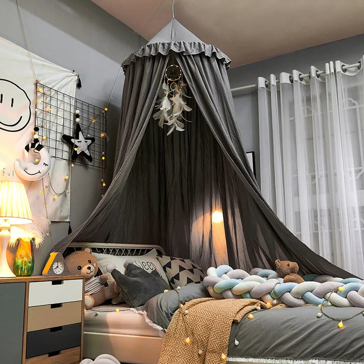 Girls Bed Canopy Cotton Tassel Detail
