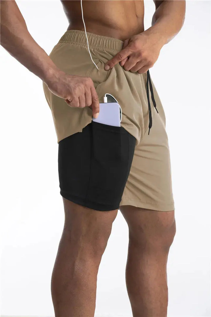 Mens Running Shorts with Liner and Phone Pocket Comfortable Fit