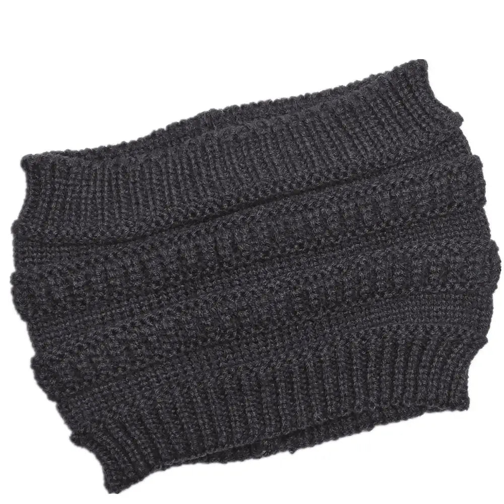 Womens Knit Ponytail Hat Soft Slouchy Fit