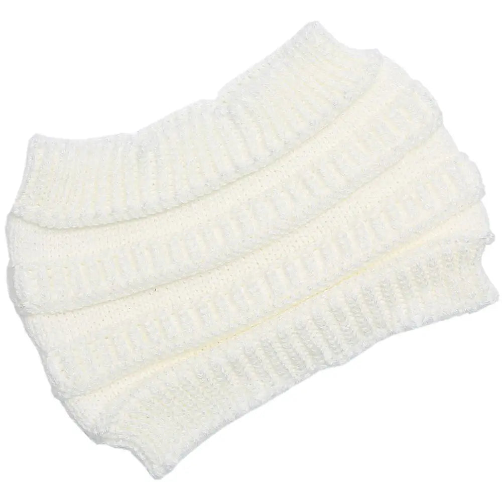 Womens Knit Ponytail Hat Soft Slouchy Fit