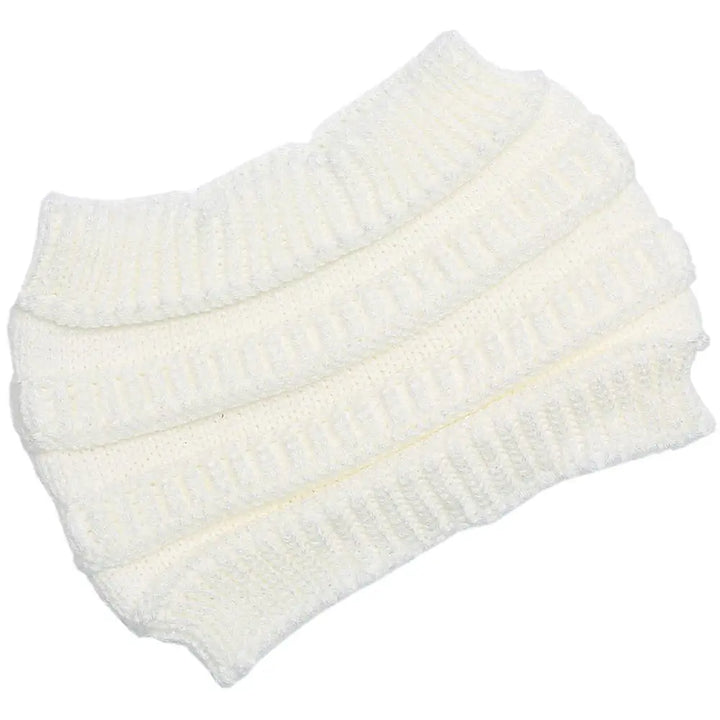 Womens Knit Ponytail Hat Soft Slouchy Fit