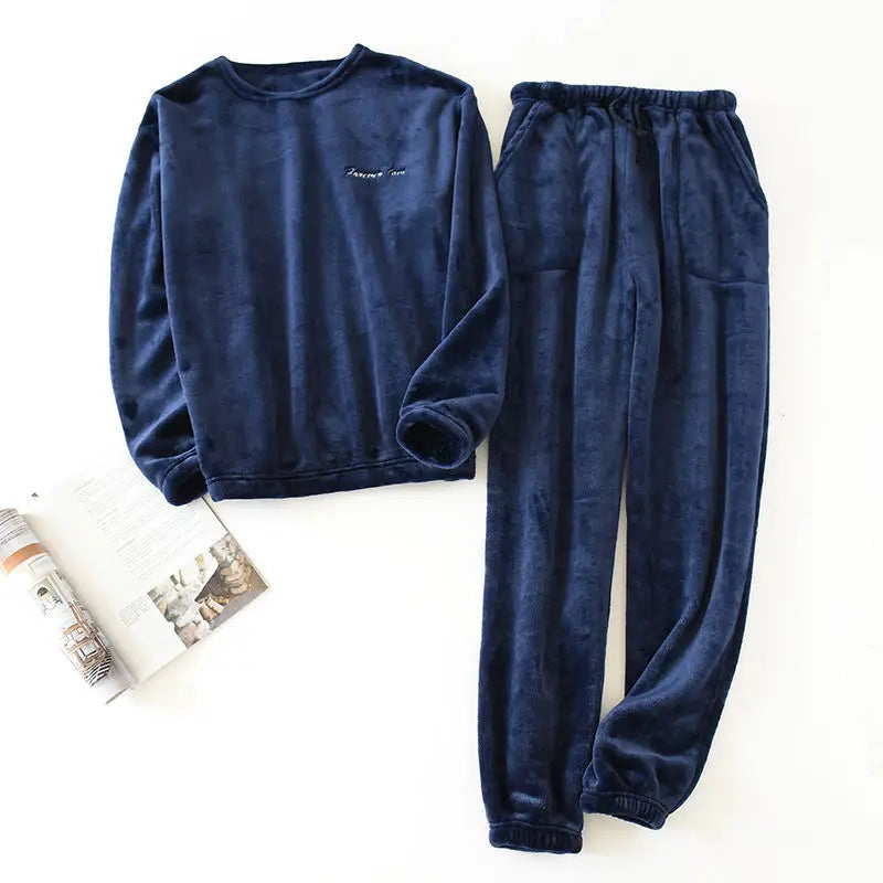 Mens Sleepwear Set Plush Comfortable Fit
