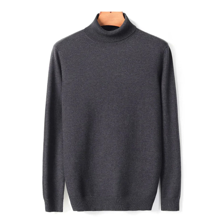 Mens Ribbed Turtleneck Knit Sweater Slim Fit
