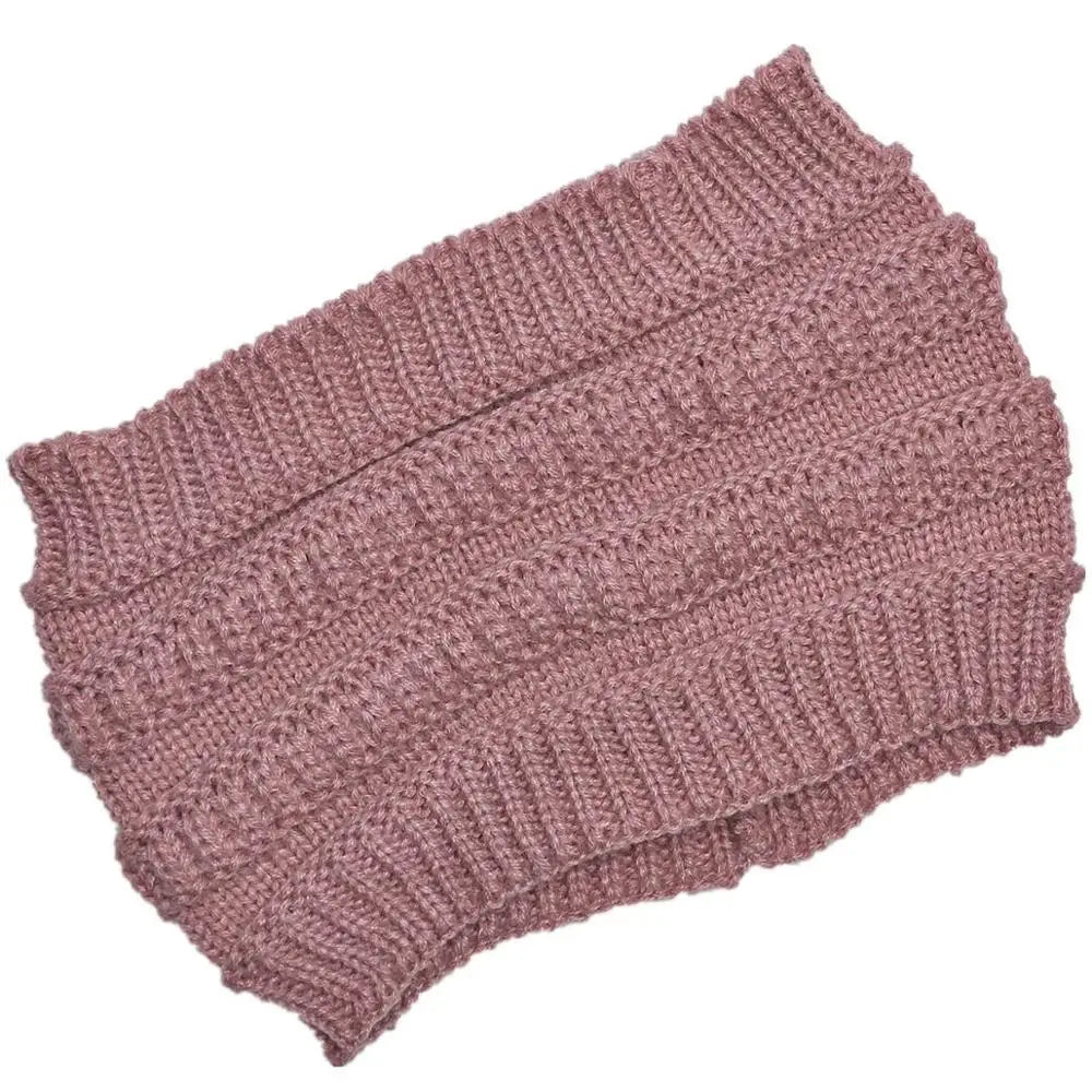 Womens Knit Ponytail Hat Soft Slouchy Fit