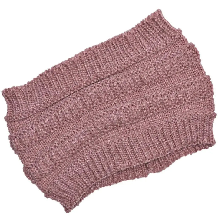Womens Knit Ponytail Hat Soft Slouchy Fit