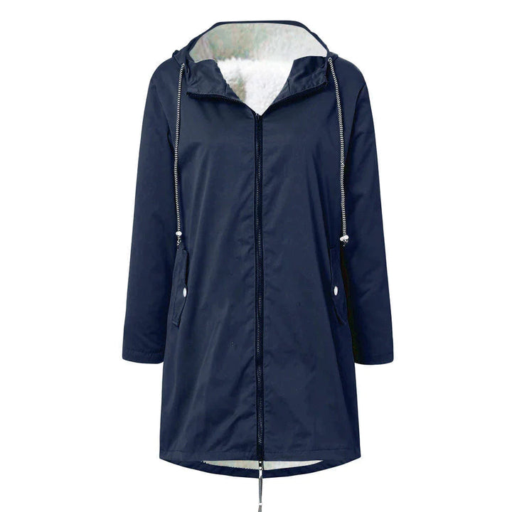 Womens Waterproof Parka Jacket with Hood and Fleece Lining