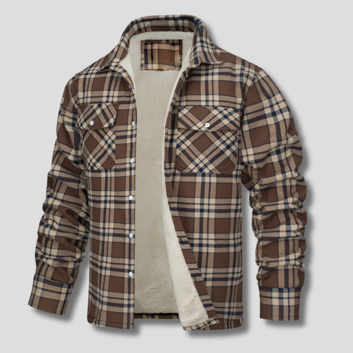 Mens Checked Cotton Flannel Shirt Classic Fit - BritishMode