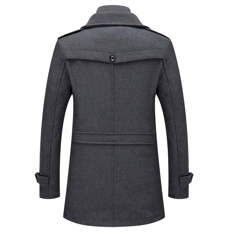 Mens Winter Coat Elegant Wool Blend Classic Fit