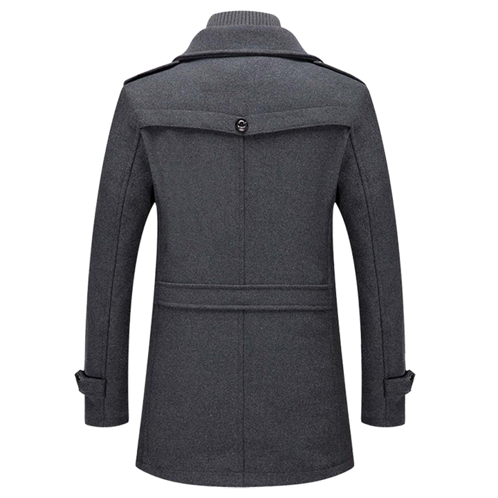 Mens Winter Coat Elegant Wool Blend Classic Fit