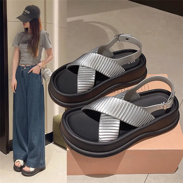 Womens Slide Sandals Contour Footbed Open Toe - BritishMode