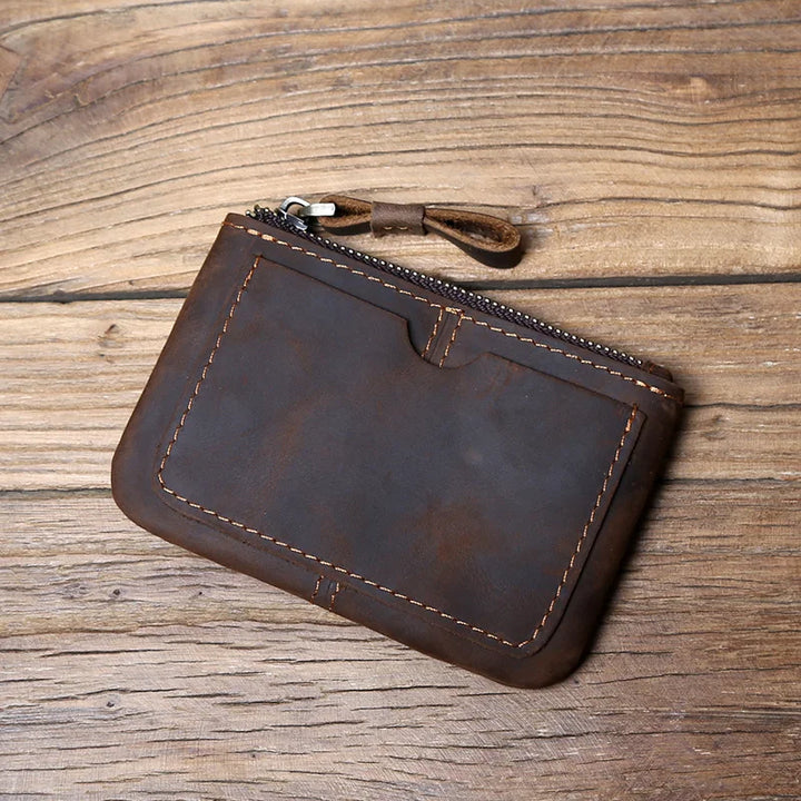 Womens Small Genuine Leather Coin Purse Compact Design