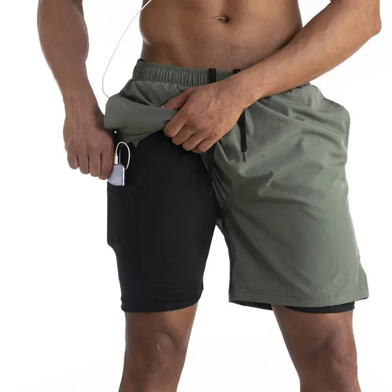Mens Running Shorts with Liner and Phone Pocket Comfortable Fit - BritishMode